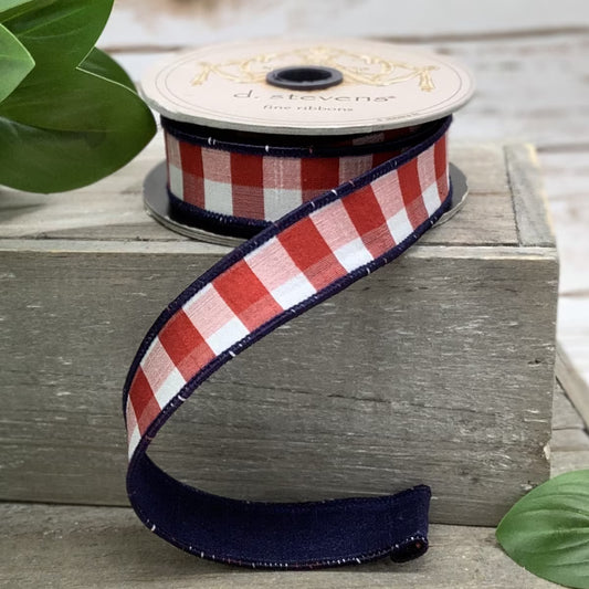 1"X10Yd Dupion Check Ribbon