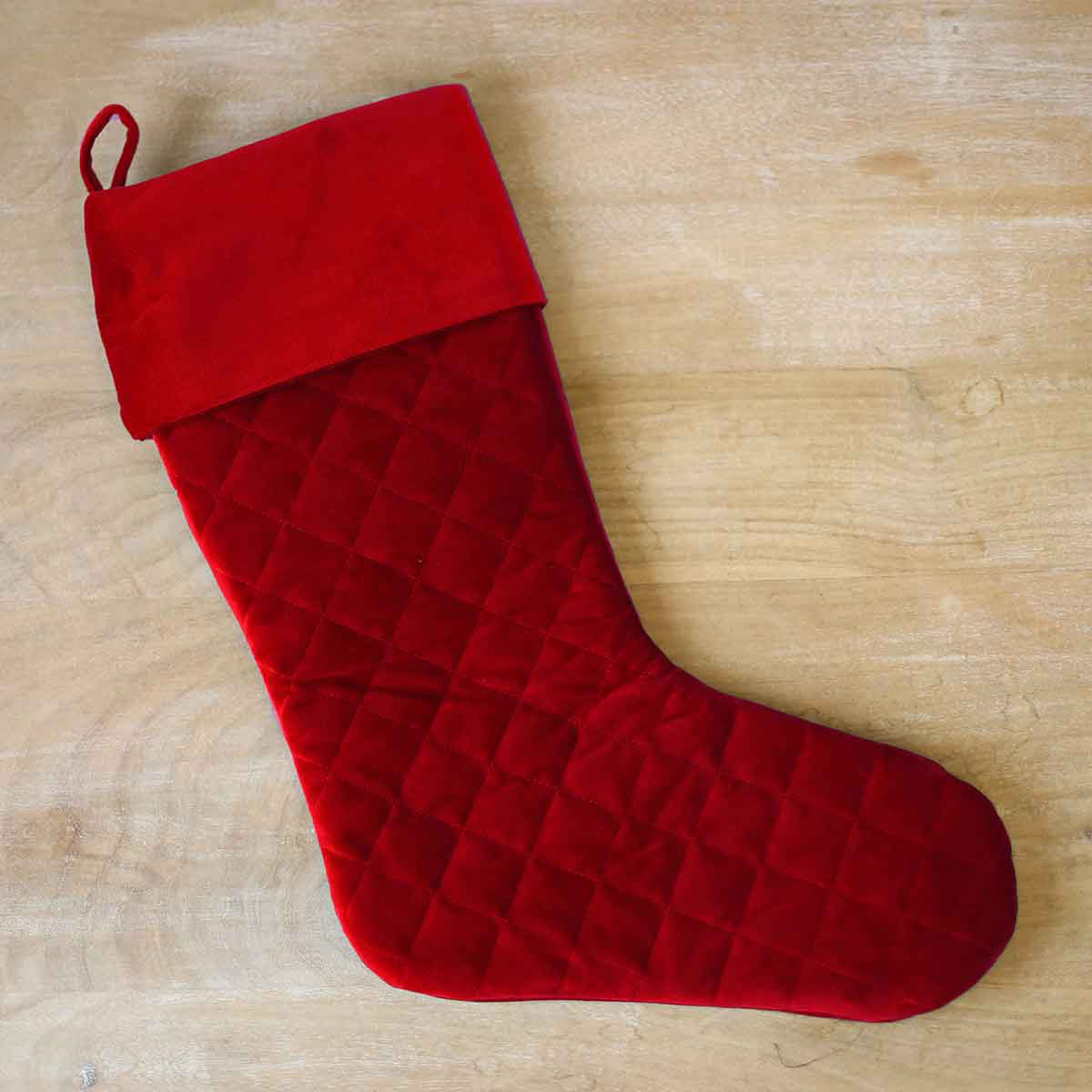Quilted Red Velvet Stocking