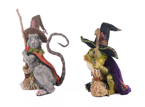 Rat And Frog Witches Assortment of 2 - Katherine's Collection
