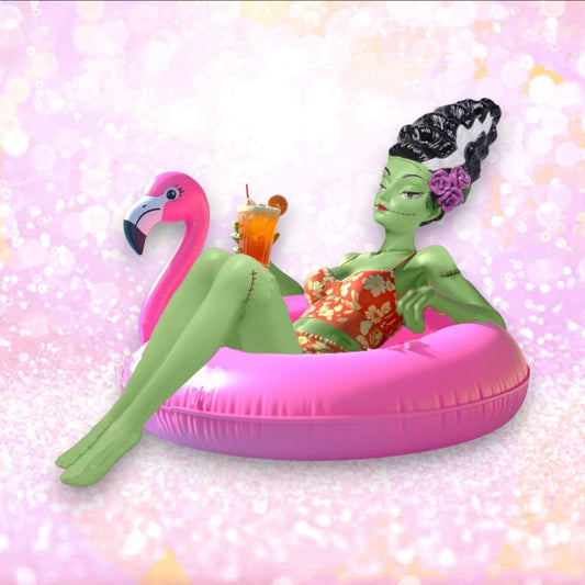 12" Bride Of Frankenstein In Flamingo Float