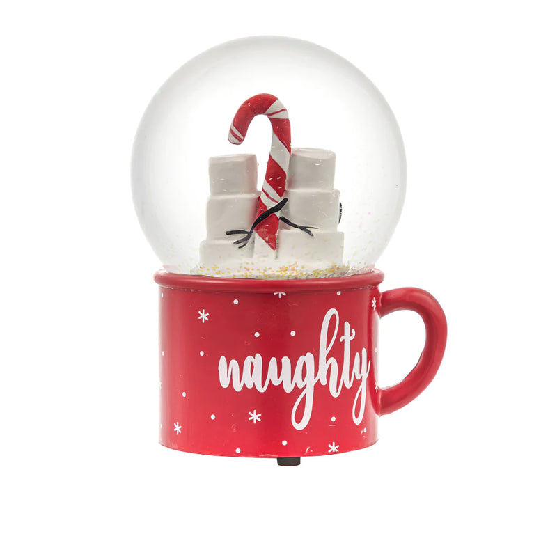 Marshmallow Snowman Waterglobe with Nice Mug