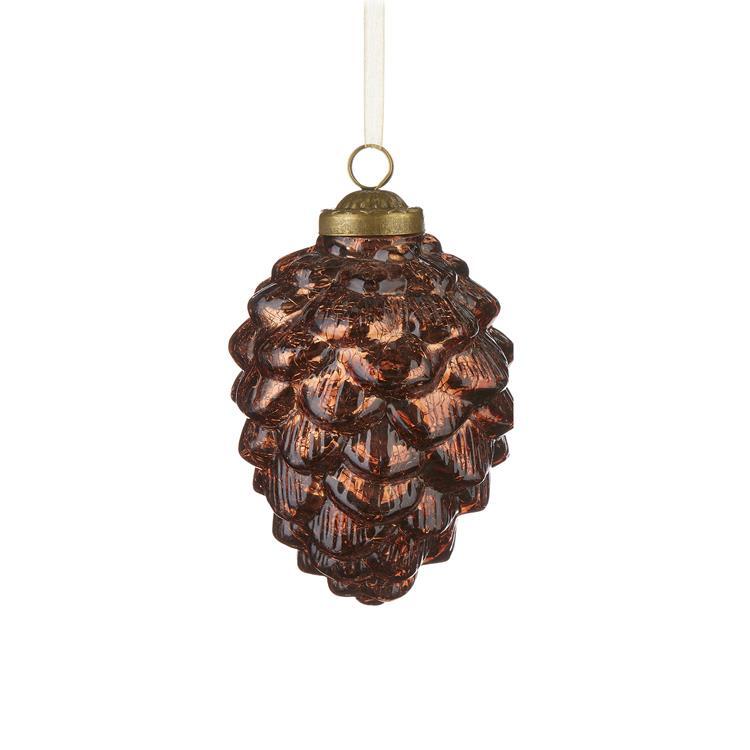 5" Pinecone Glass Ornament