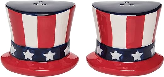 Uncle Sam Hat Salt Pepper Patriotic Shakers