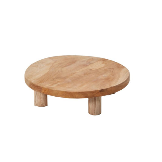 12" Tejano Wood Stand Riser - Rounded Wooden Tray