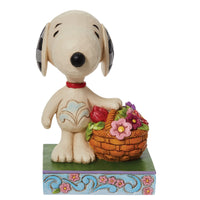 Snoopy Basket of Tulips Peanuts Figurine