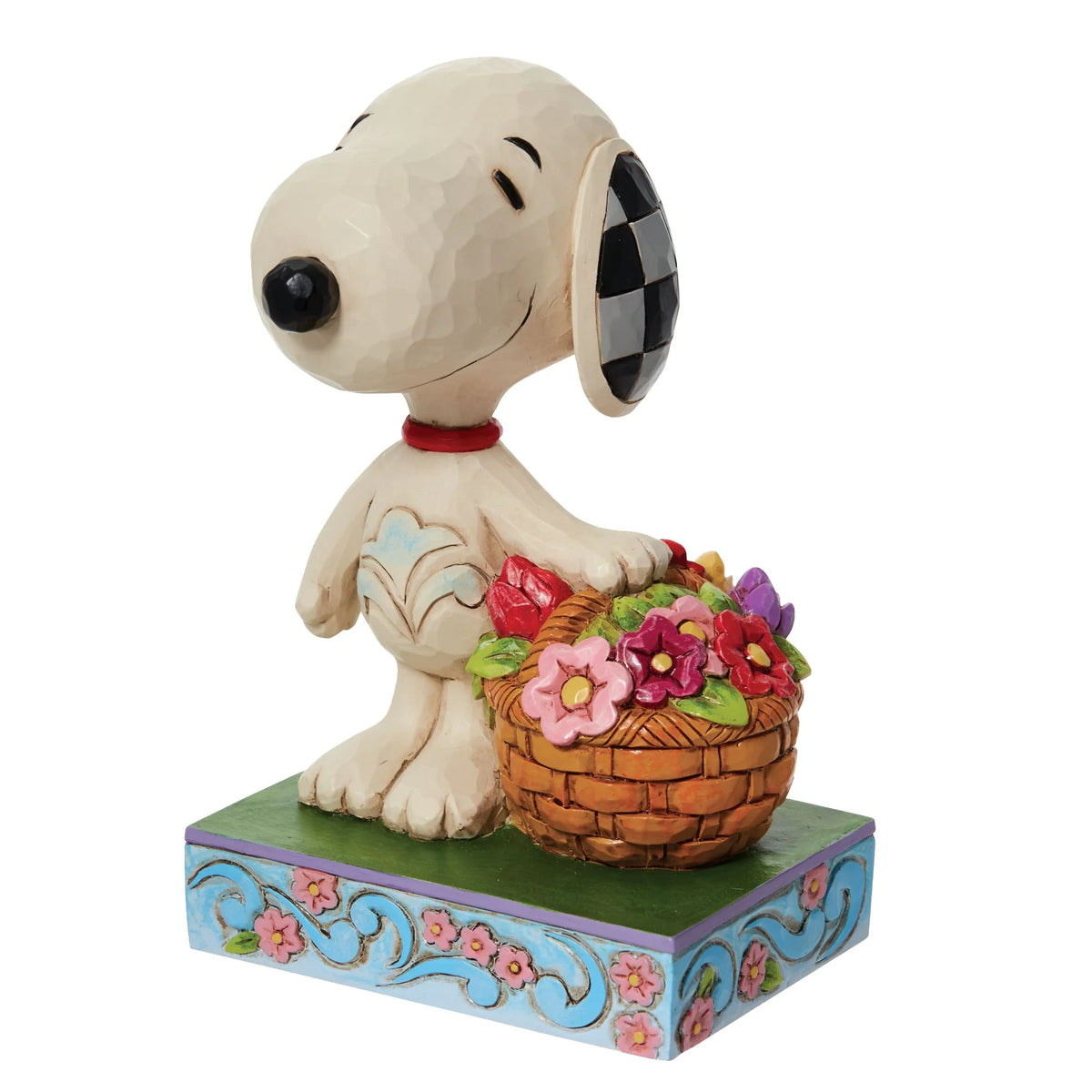 Snoopy Basket of Tulips Peanuts Figurine