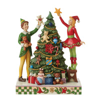 Buddy Elf and Jovie Decorating Tree