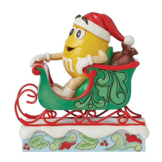 M&M'S Yellow Charact in Sleigh- Jim Shore