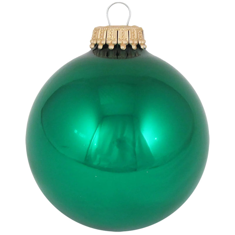 Emerlad Green Glass Ball Ornaments 8/Box