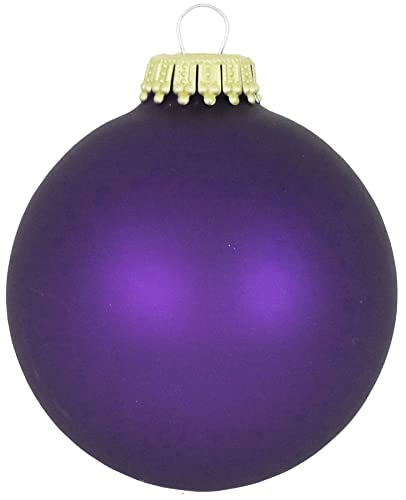 Prism Violet Velvet Glass Ball Ornaments 8/Box