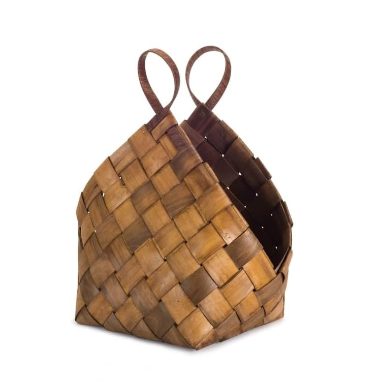 Small Brown Metasequoia Basket with Top Handle