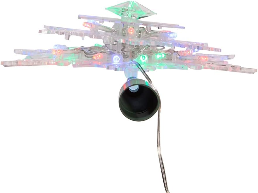 Clear Snowflake Tree Topper with Color-Changing RGB LED