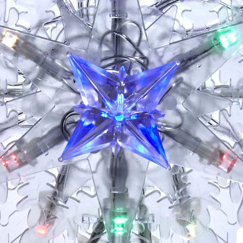 Clear Snowflake Tree Topper with Color-Changing RGB LED
