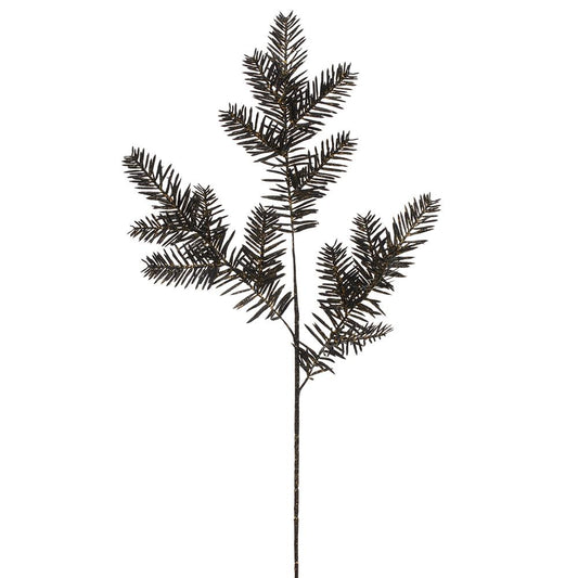 24" Metallic Pine Spray, Black