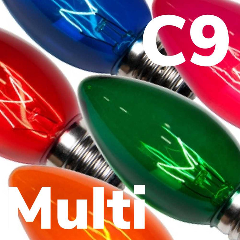 C9 Multi Transparent Bulbs Box of 25