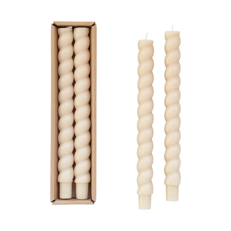 Candles Taper Twisted 2/box