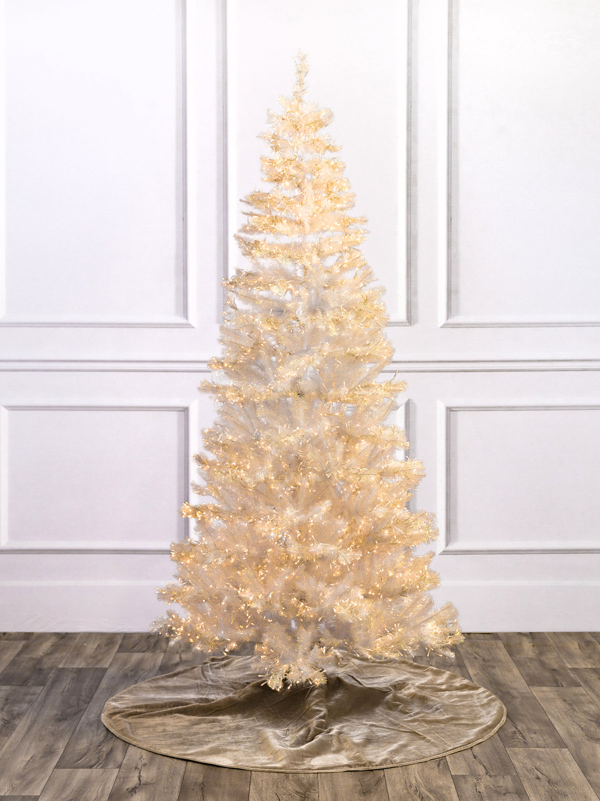 Crystal Iridescent White Pine Christmas Tree with Cluster