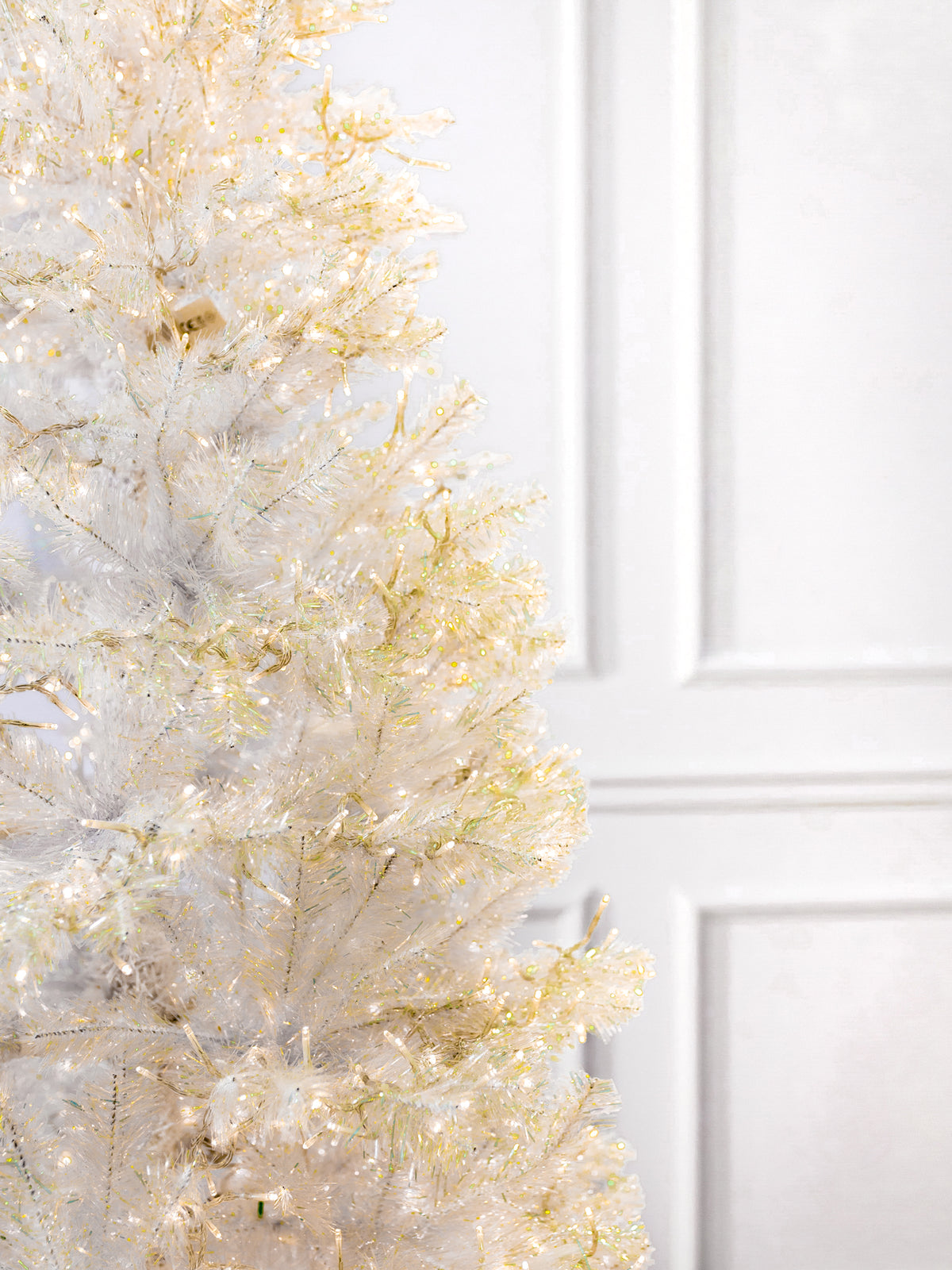 Crystal Iridescent White Pine Christmas Tree with Cluster