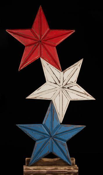 53" Red White Blue Stacked Star Patriotic Decor