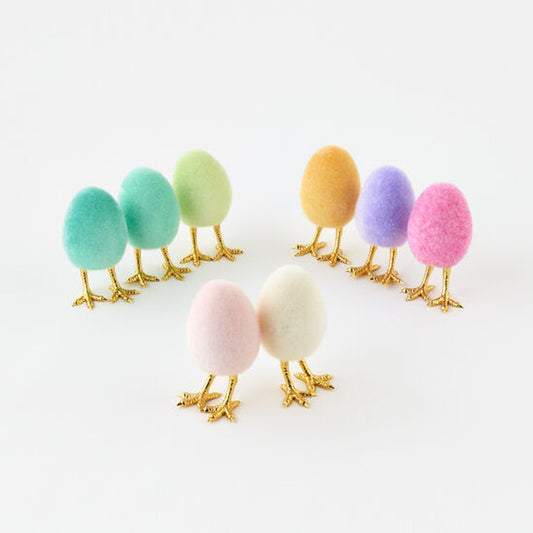 Flocked Egg With Feet, Assorted