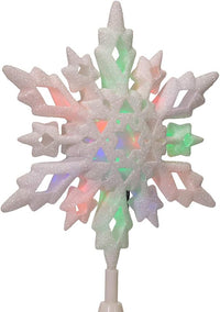 Snowflake Glitter Tree Topper with Multi LED
