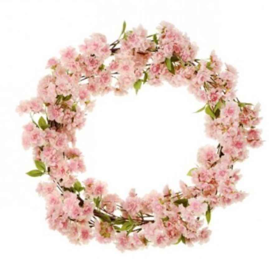 24" Pink Cherry Blossom Wreath