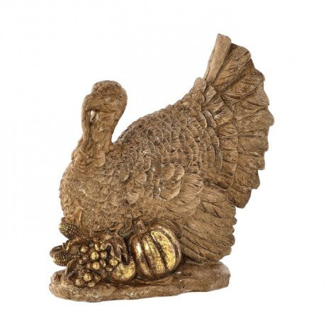 7" Brown Antique Resin Turkey
