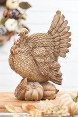 15.5" Resin Harvest Turkey with Gourd