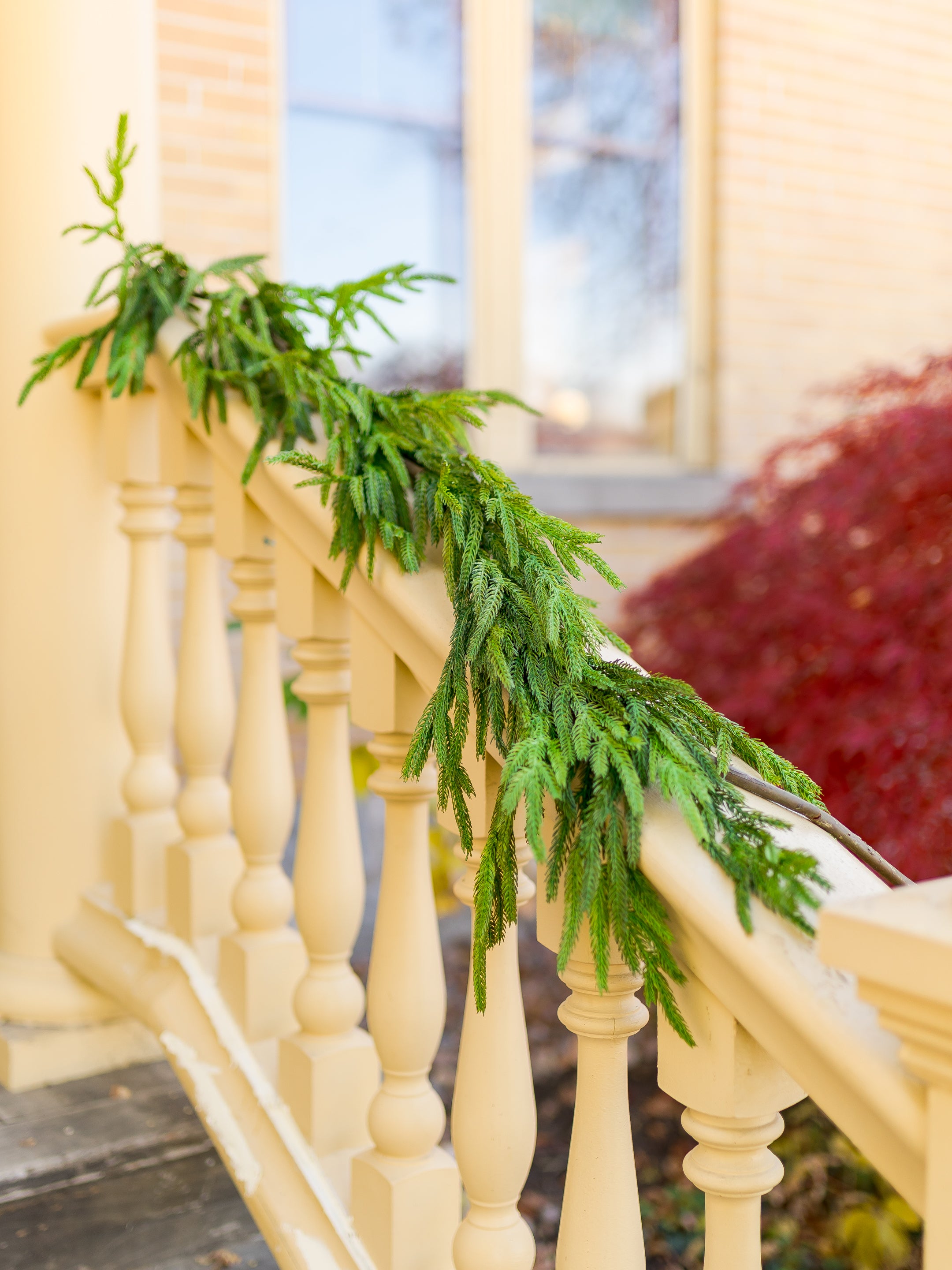 Artificial Norfolk Pine Garland – Real Touch Greenery For Christmas Mantle Decor