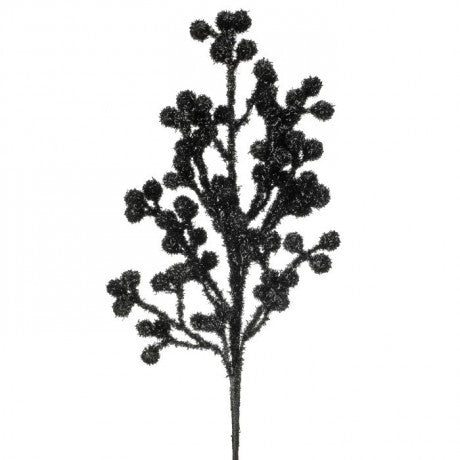 26" Black Tinsel Berry Spray