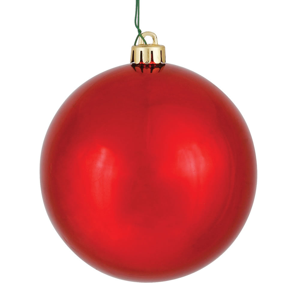 8" Plastic Shiny Red Ornament