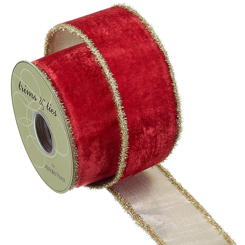 Red/Gold Velvet Ribbon – Modern Display