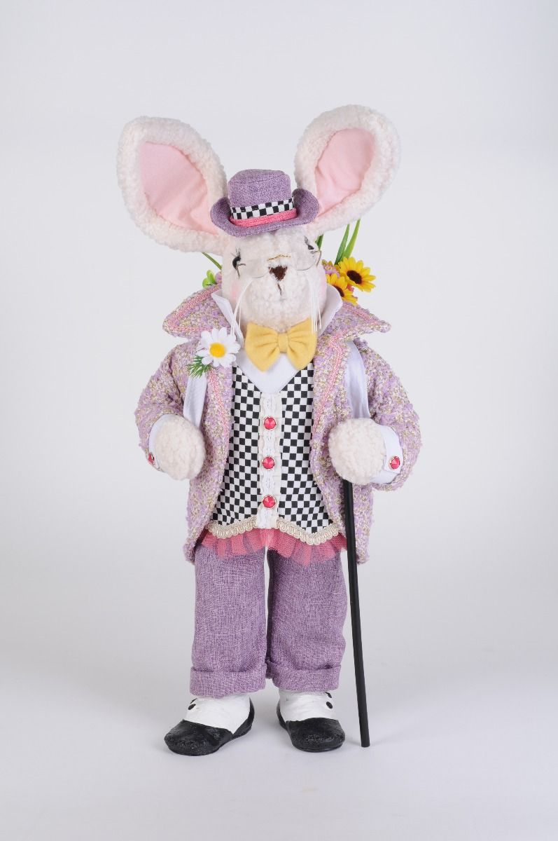 Monsieur Fleur Bunny Easter Figurine