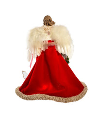 16" 10-Light Red and Ivory Angel Treetopper