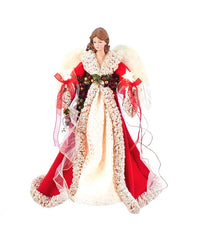 16" 10-Light Red and Ivory Angel Treetopper
