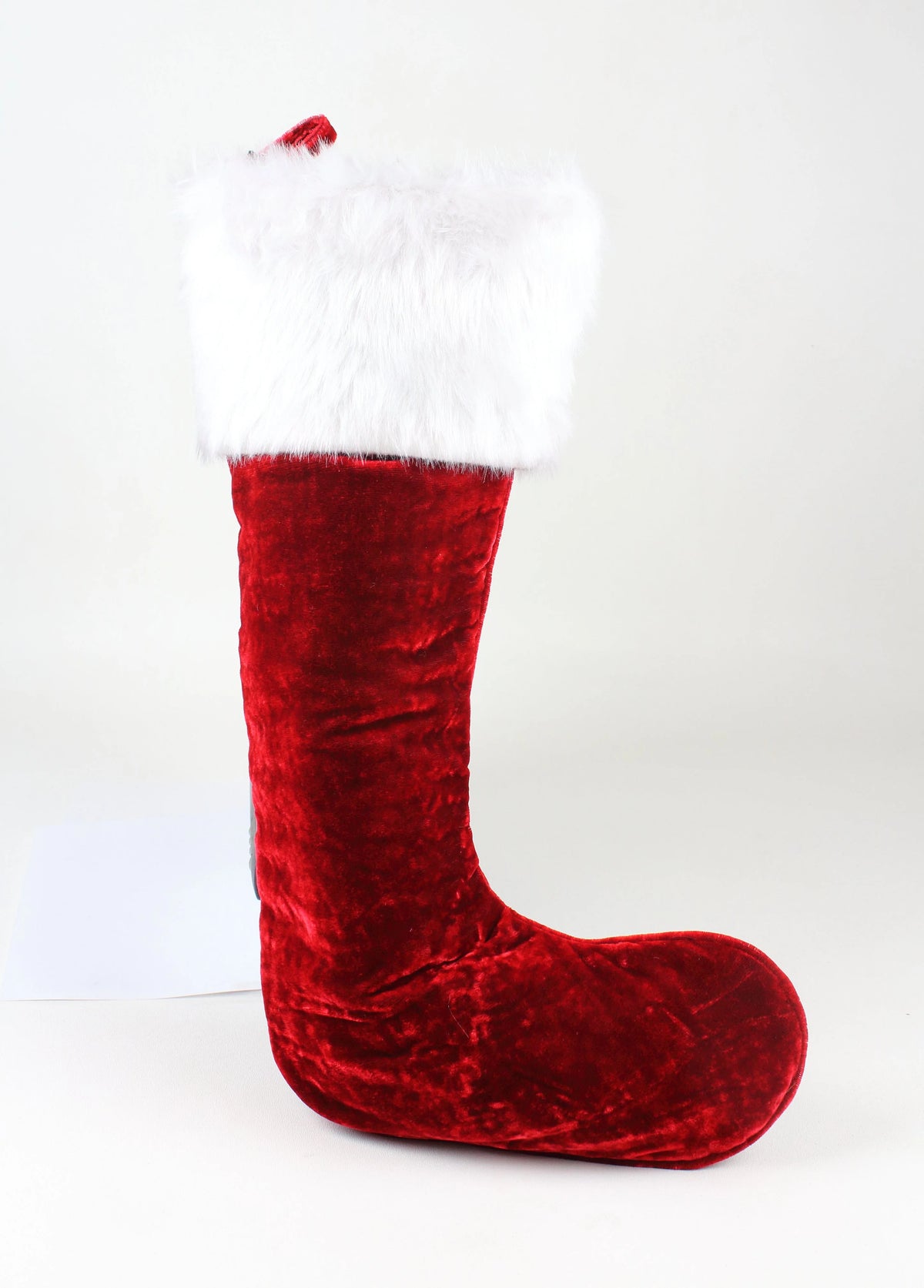 26" Red & White Santa Velvet Stocking