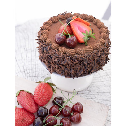 6x2" Faux Chocolate Cake with Berries