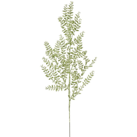 30" Glittered Mini Smilax Leaf Spray Green Lime