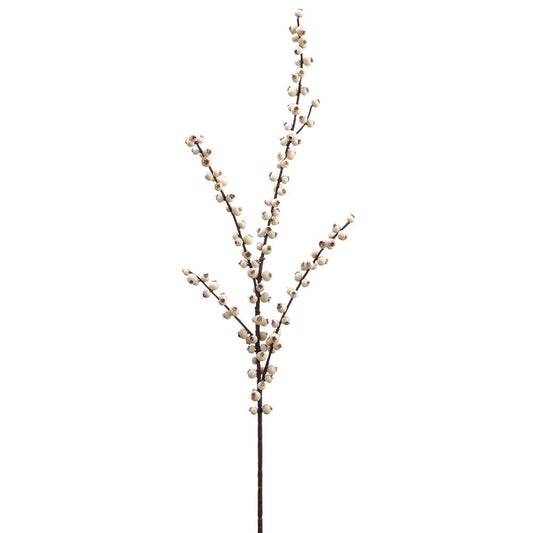 28" Plastic Berry Spray, Cream