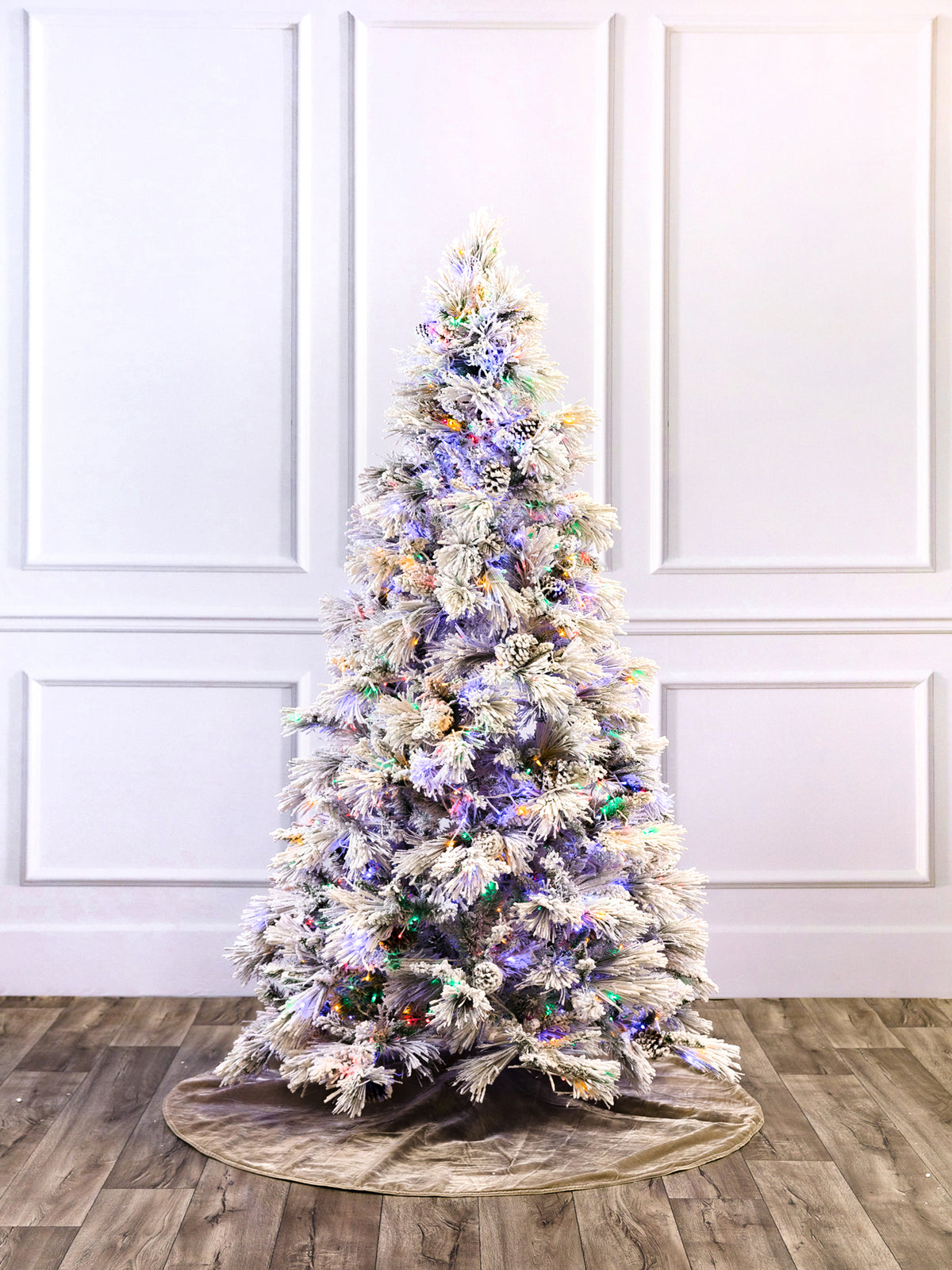 Atka Color-Change Flocked Christmas Tree with 3mm LED