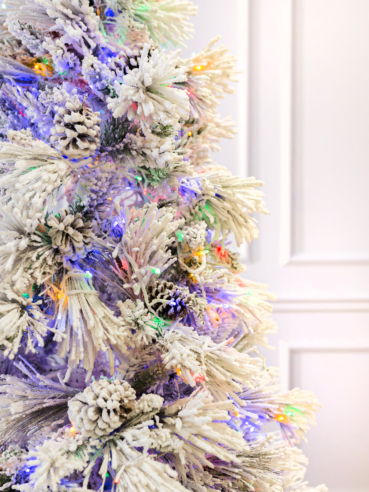 Atka Color-Change Flocked Christmas Tree with 3mm LED