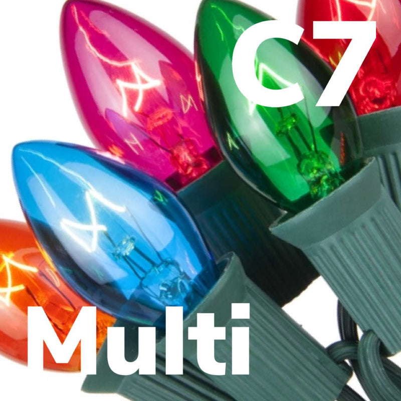 C7 Multi Transparent Bulbs Box of 25