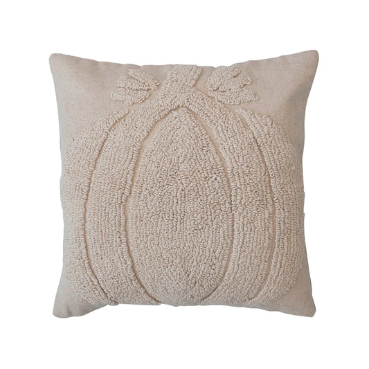 18" Cream Pillow with Pumpkin