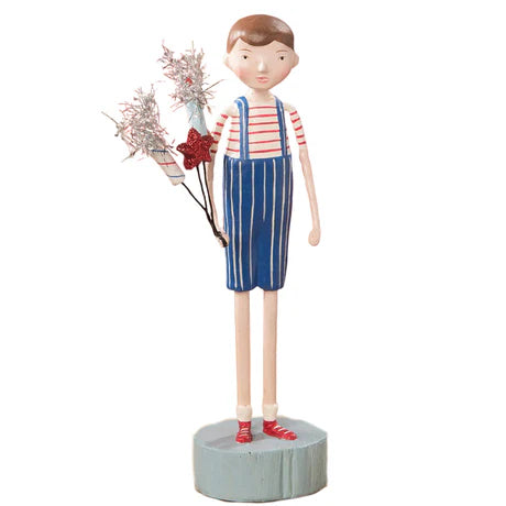 Boy Firecracker Americana Figurine