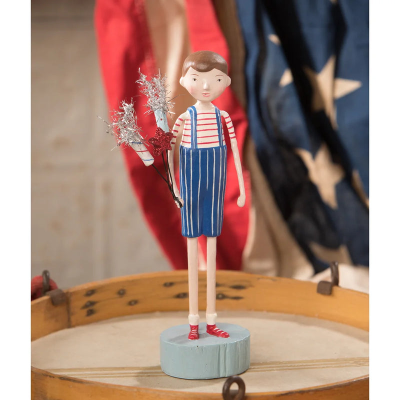 Boy Firecracker Americana Figurine