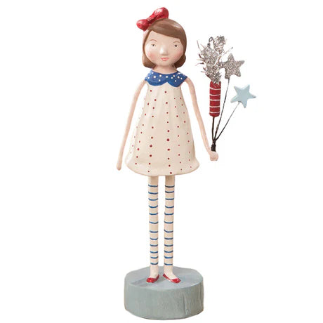 Girl Firecracker Americana Figurine