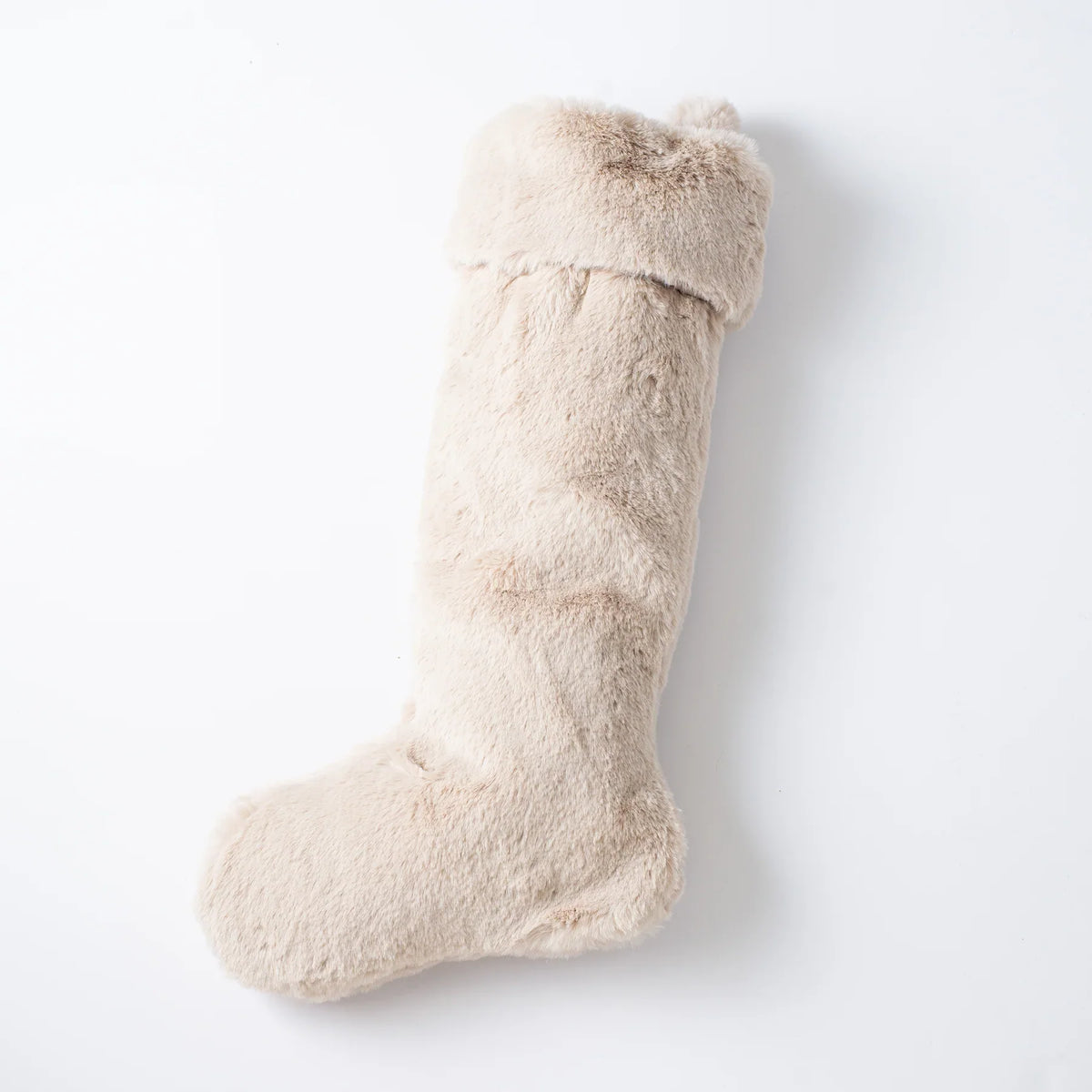 25" Beige Lux Faux Fur Christmas Stocking