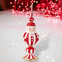 17" Mrs Claus Red White Finial Christmas Tabletop