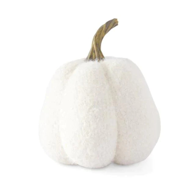 11" Knit Fuzzy White Pumpkin