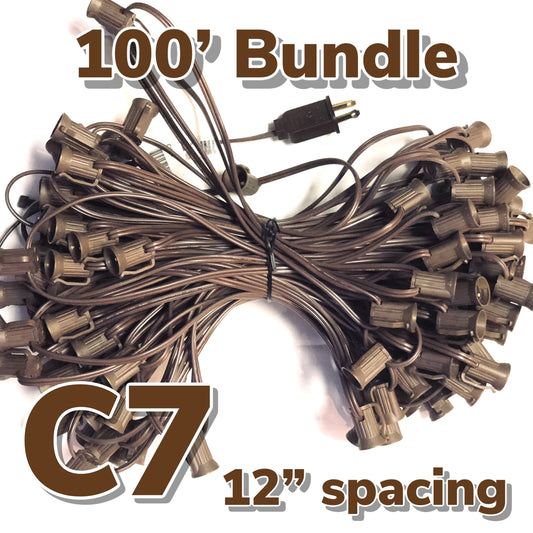 12" Spacing 100' Long C7 Cord